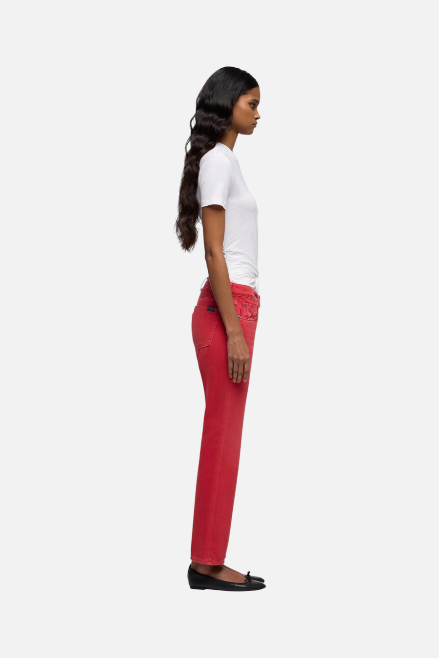 7 For All Mankind Low Rise Cigarette Jean in Flame