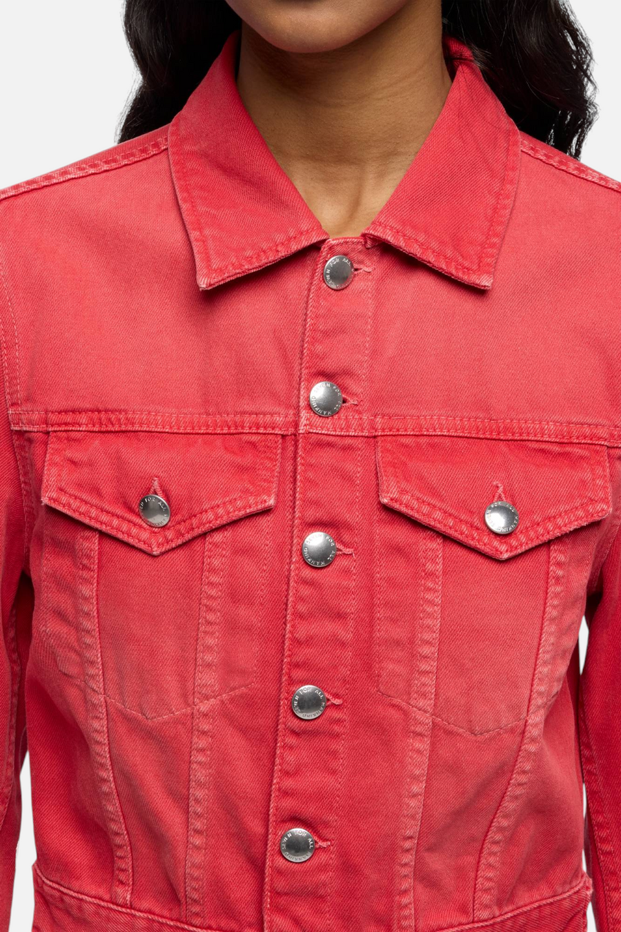 7 For All Mankind Shrunken Denim Jacket in Flame