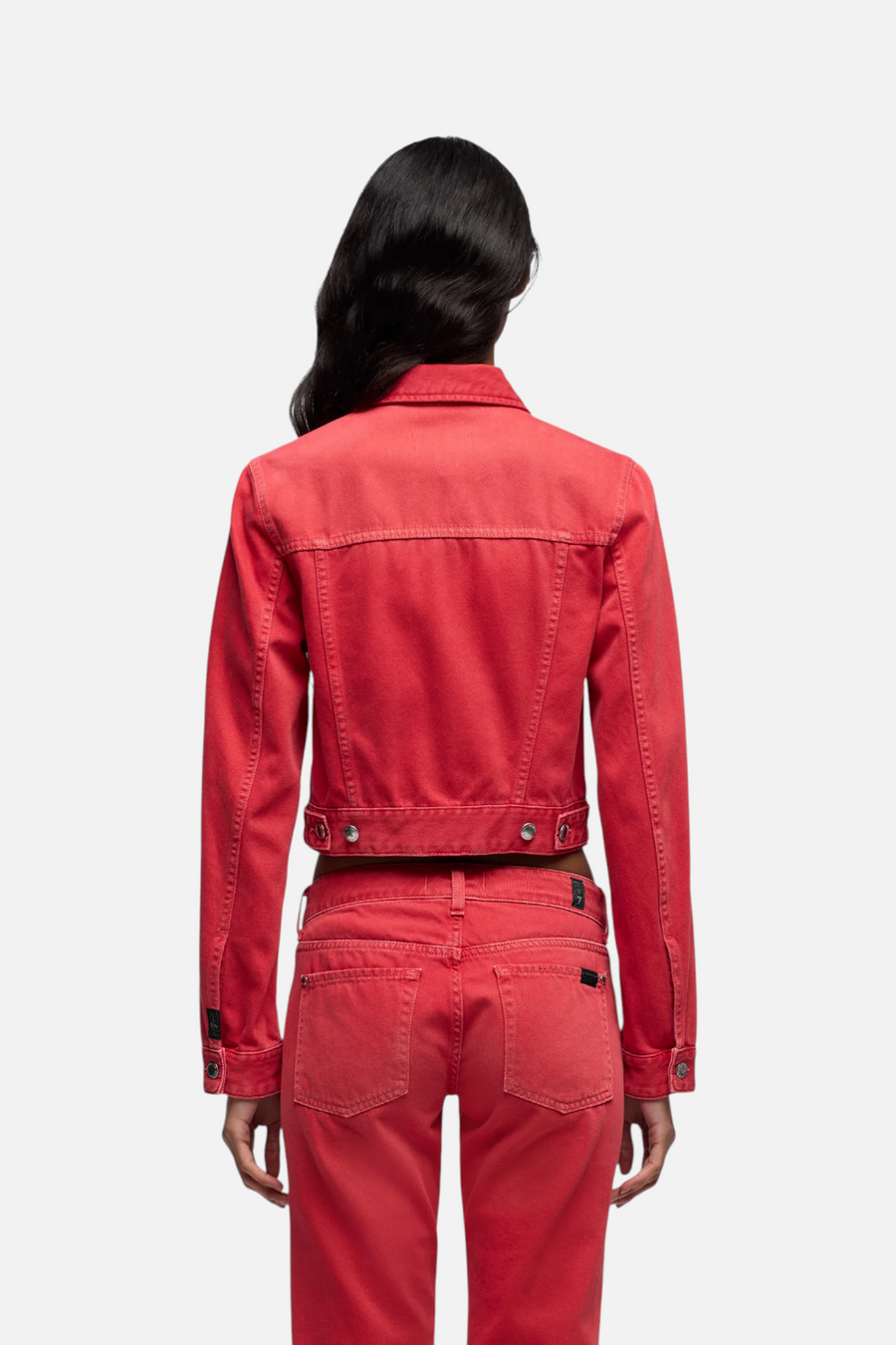 7 For All Mankind Shrunken Denim Jacket in Flame