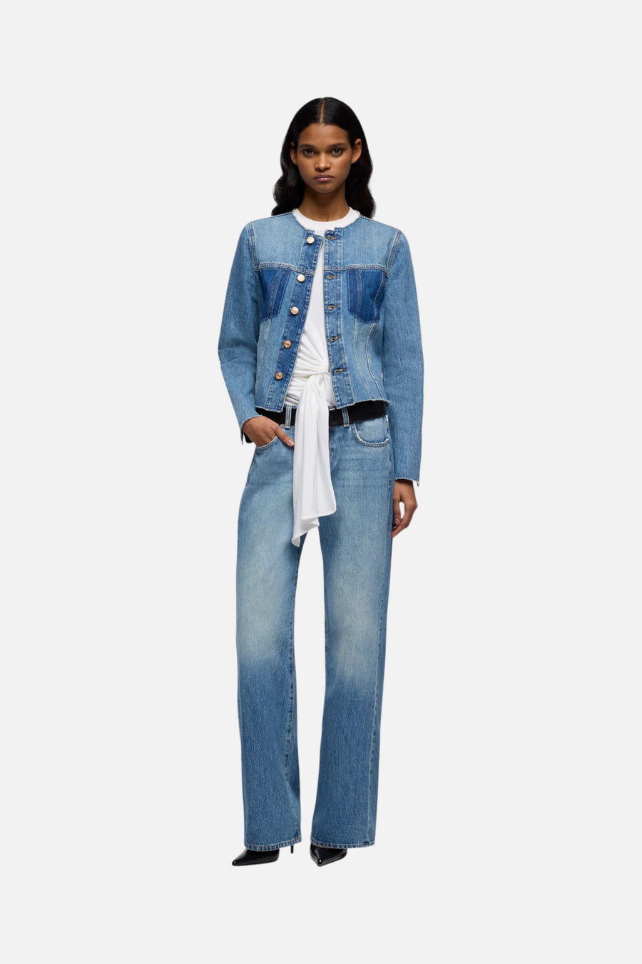7 For All Mankind Vicky Denim Jacket in Shadowcrest