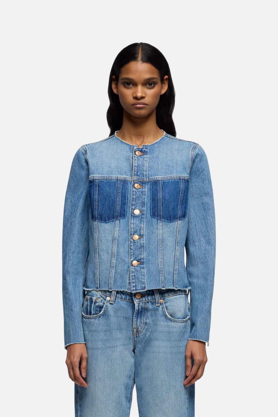 7 For All Mankind Vicky Denim Jacket in Shadowcrest