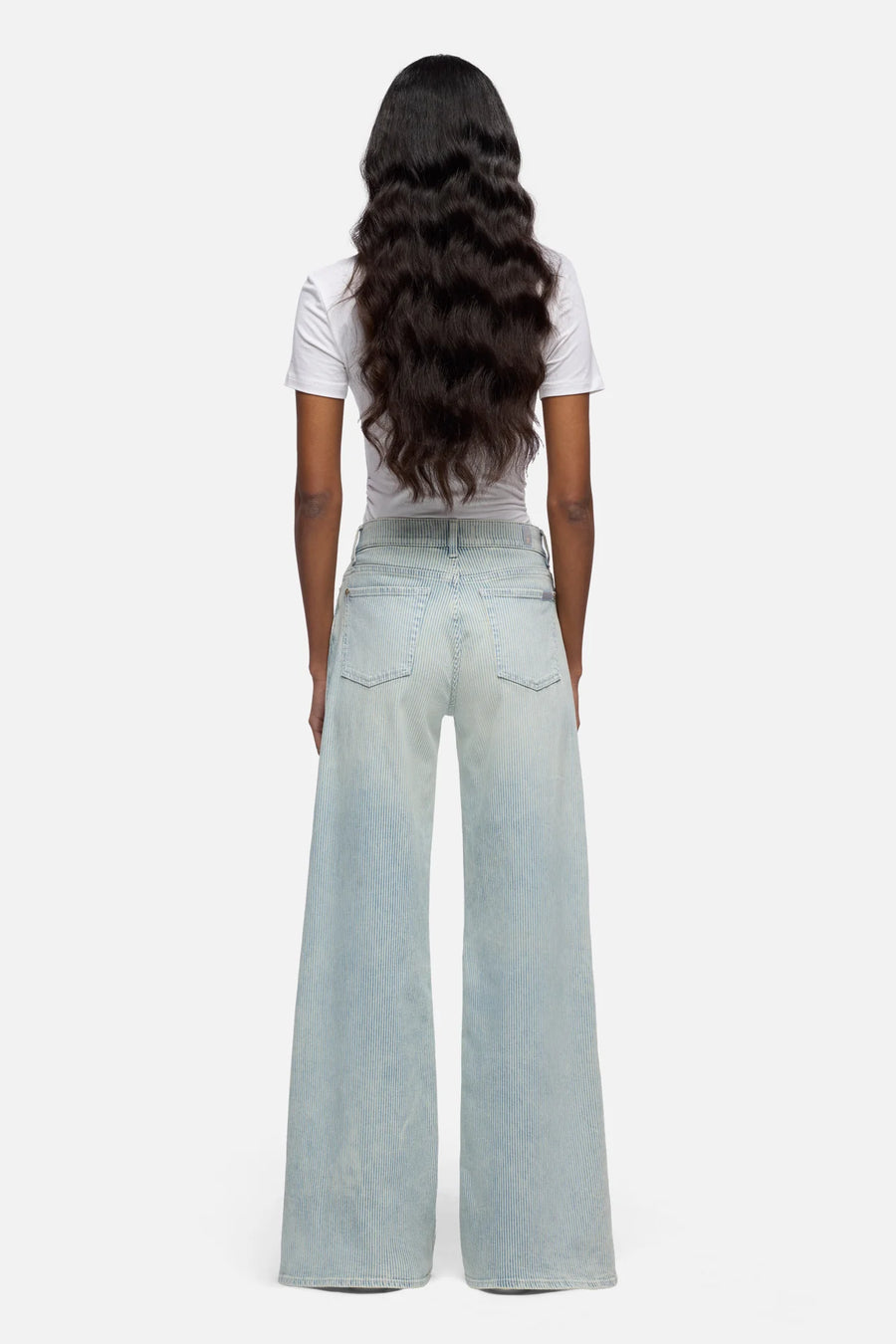 7 For All Mankind Wide Leg Jeans in Lotta Stripes