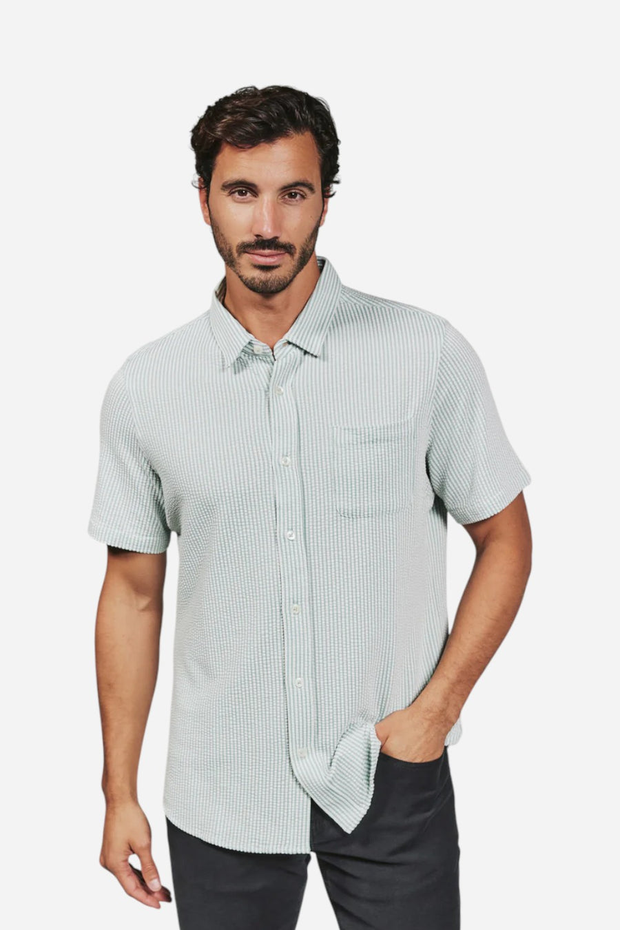 7 Diamonds Keaton Short Sleeve Shirt in Seafoam