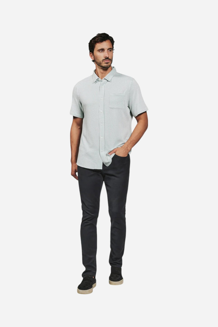 7 Diamonds Keaton Short Sleeve Shirt in Seafoam