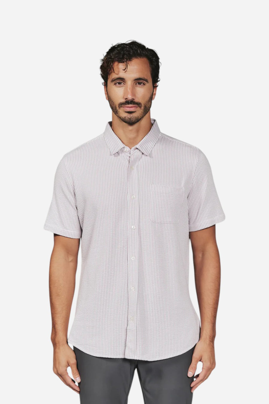7 Diamonds Keaton Short Sleeve Shirt in Stone Rose