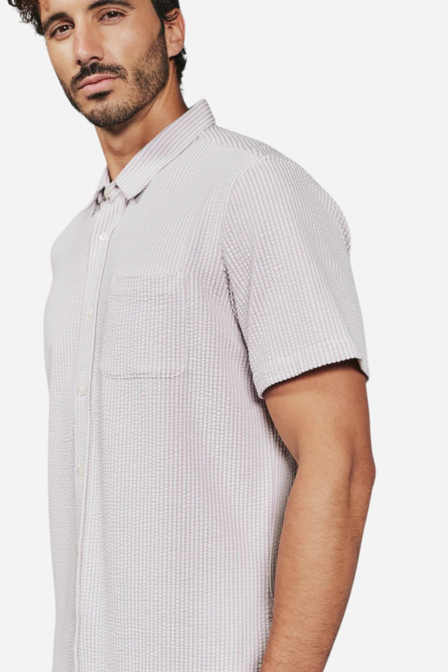 7 Diamonds Keaton Short Sleeve Shirt in Stone Rose