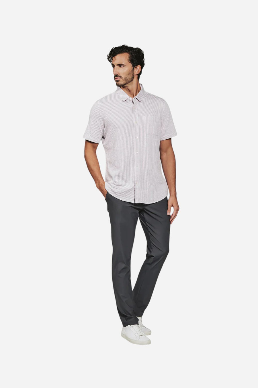 7 Diamonds Keaton Short Sleeve Shirt in Stone Rose