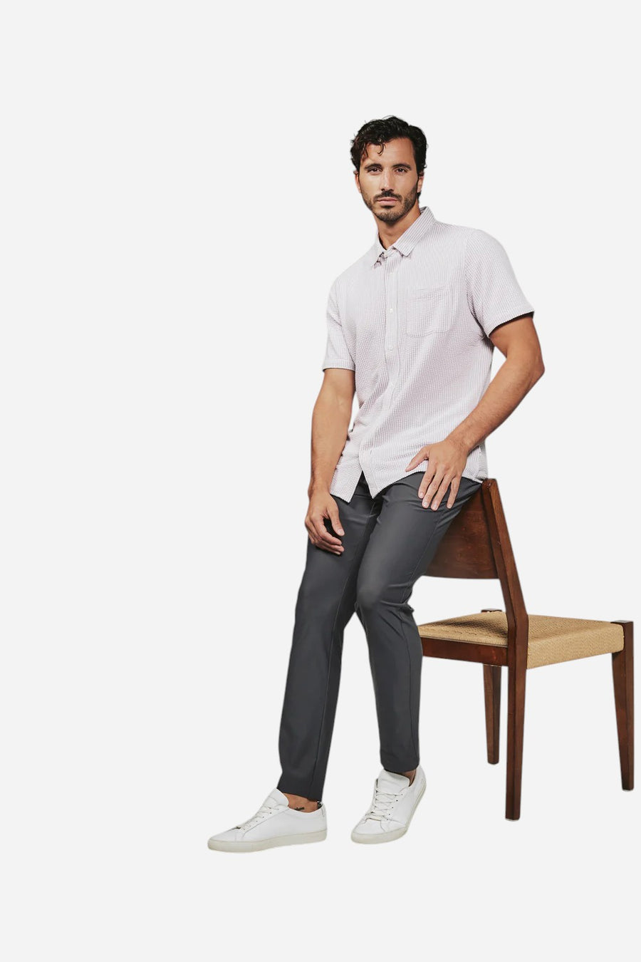 7 Diamonds Keaton Short Sleeve Shirt in Stone Rose