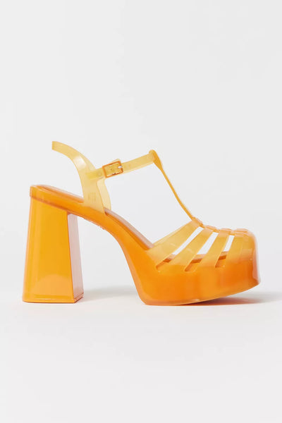 Melissa Party Platform Heel in Orange CHROME