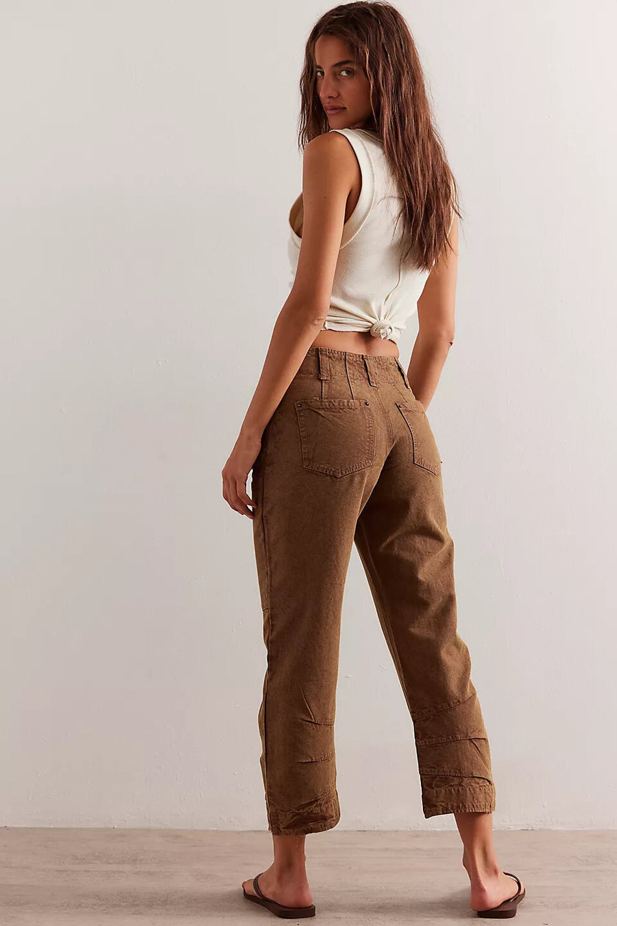 Free People Supersonic Slim Pants in Breen