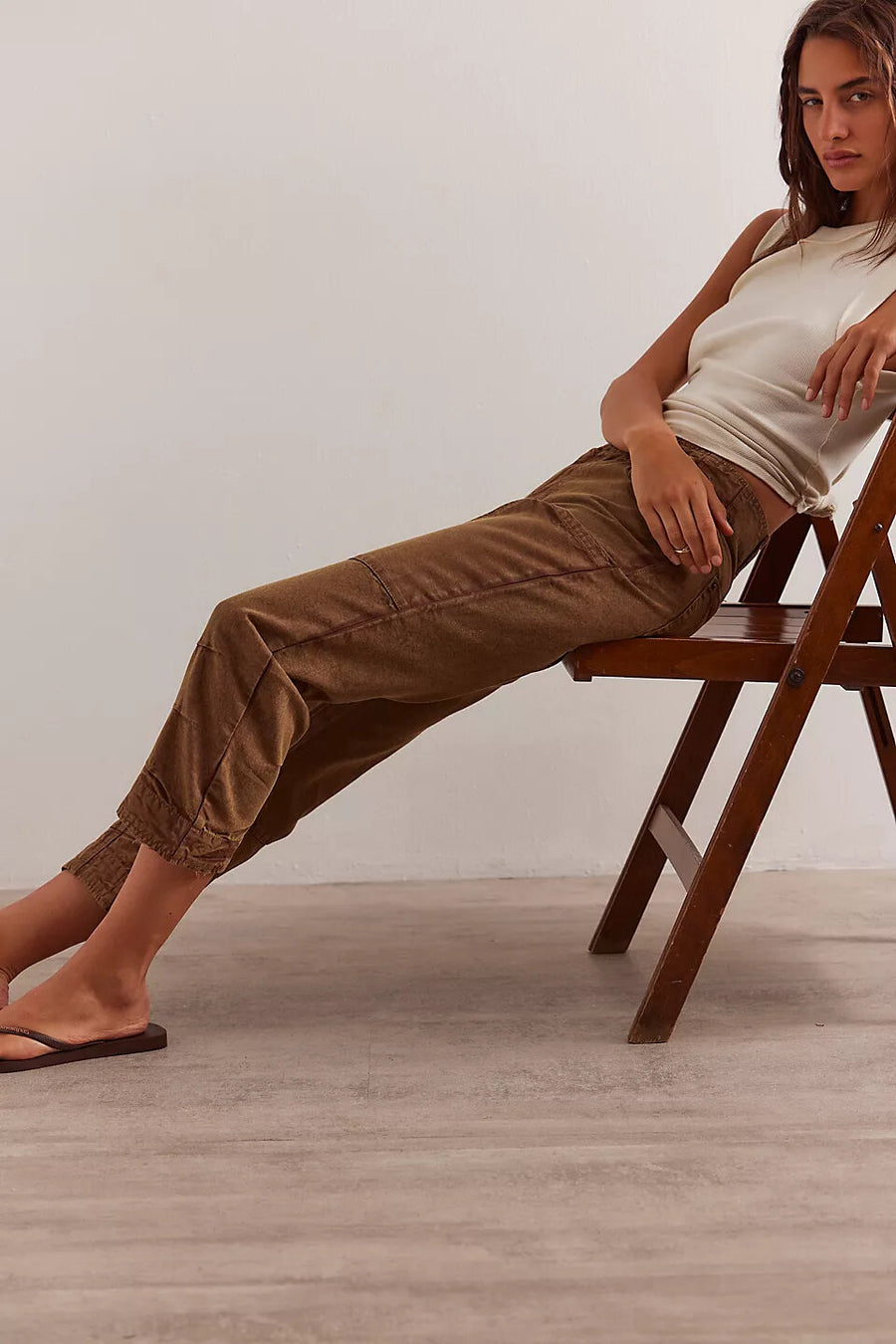Free People Supersonic Slim Pants in Breen