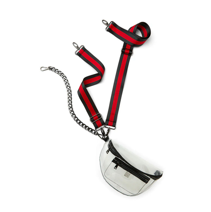 Think Royln Clear Stadium Bag with Black and Red Strap