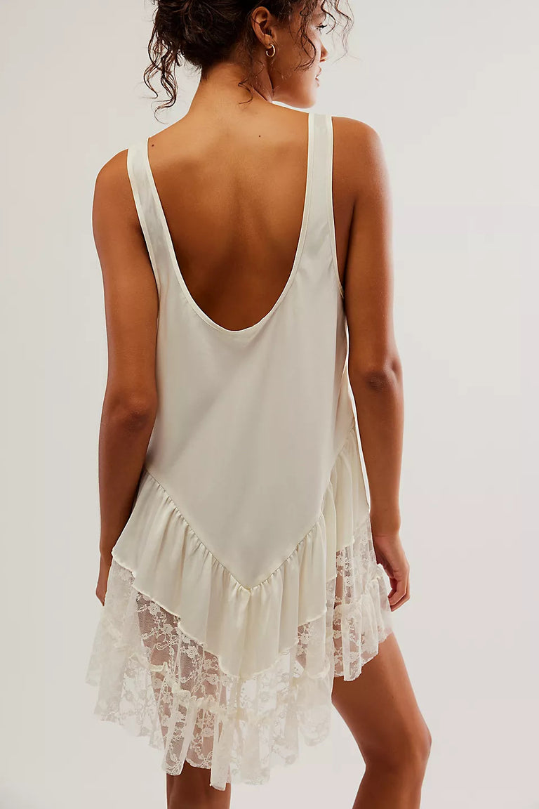 Free People Young And In Love Mini Slip Dress in Tofu – CHROME