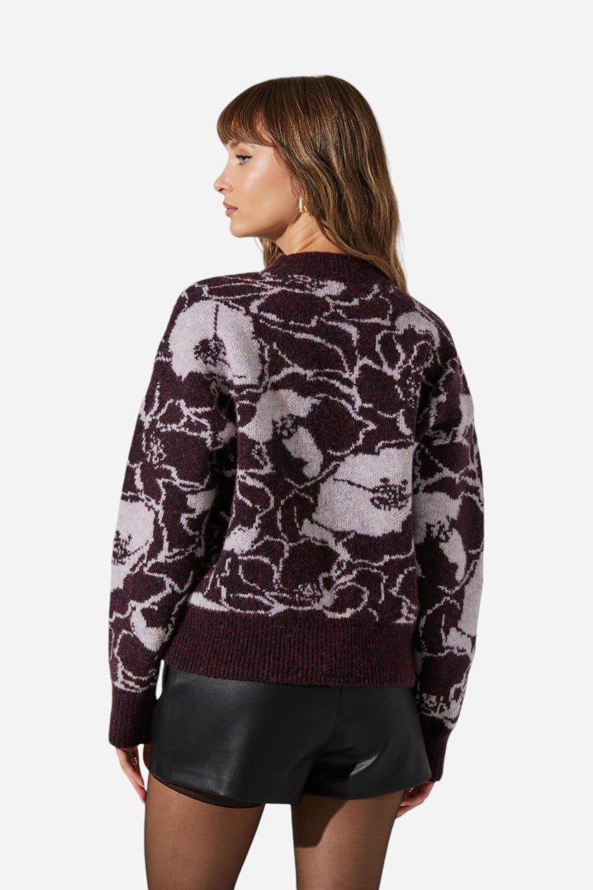 Astr the Label Saira Sweater in Plum