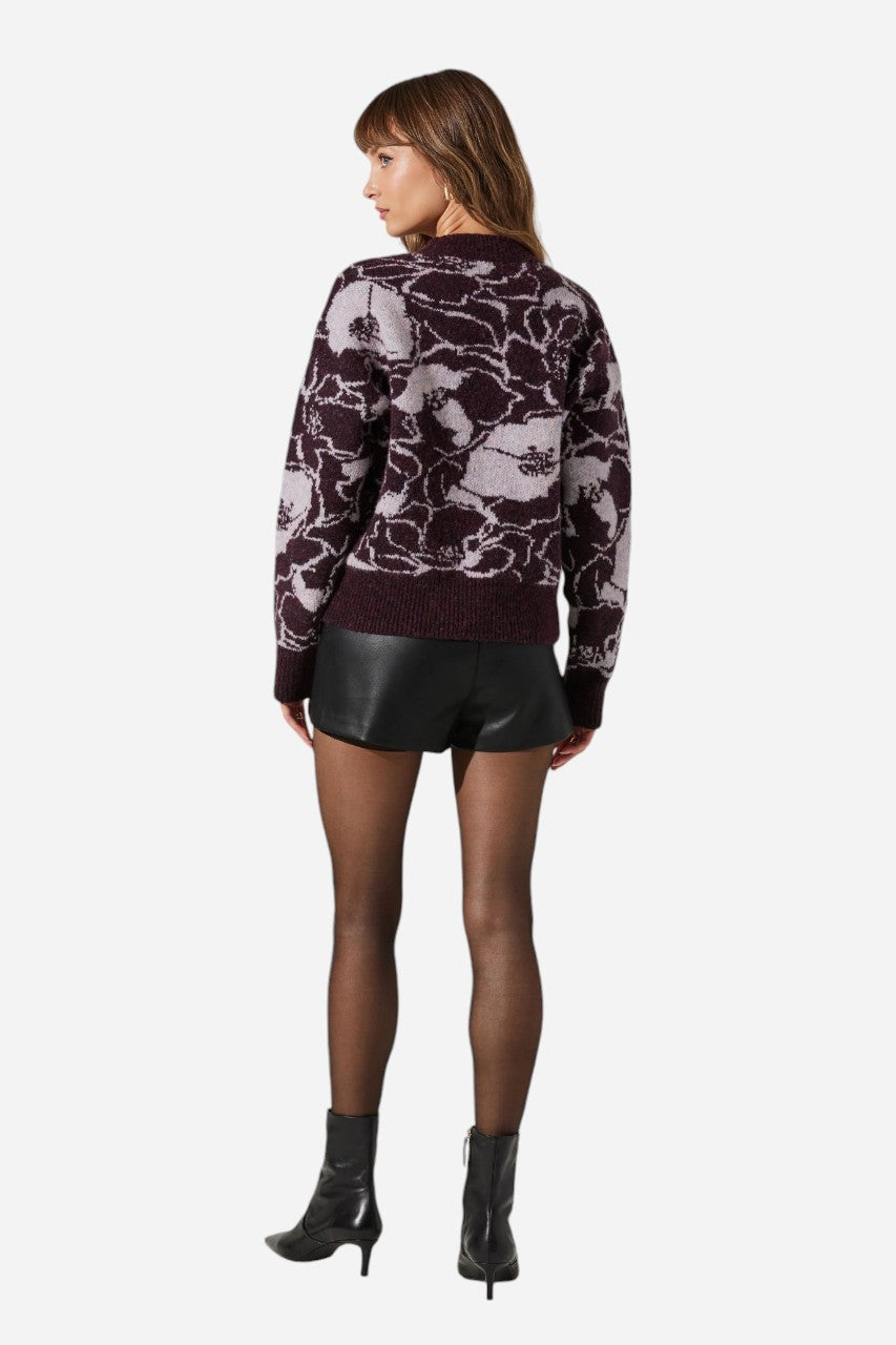 Astr the Label Saira Sweater in Plum