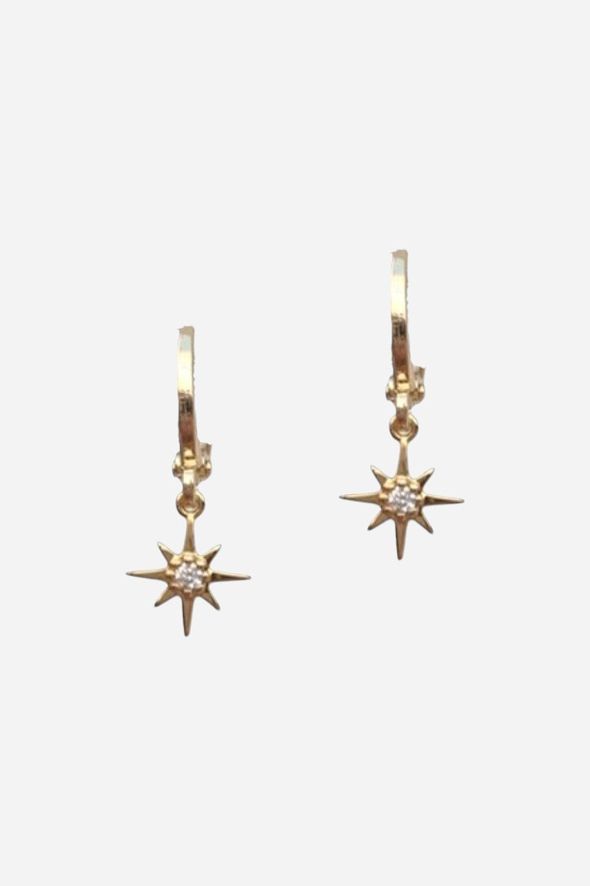 Farrah B Sun Huggies Earrings in Gold