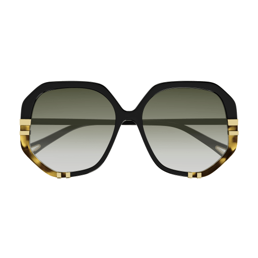 Chloe Black Sunglasses with Green Gradient lenses