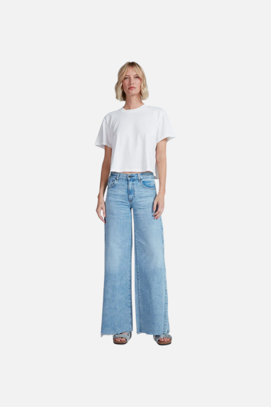 ASKK NY Longboarder High-Rise Wide-Leg Jean in Blondie – front view