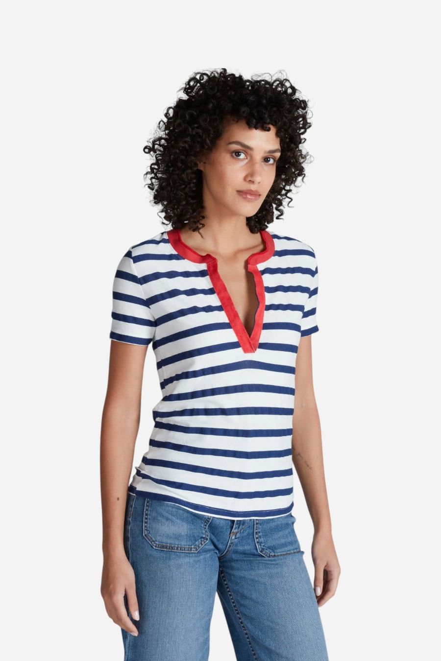 ASKK NY Classic Henley Tee in Navy