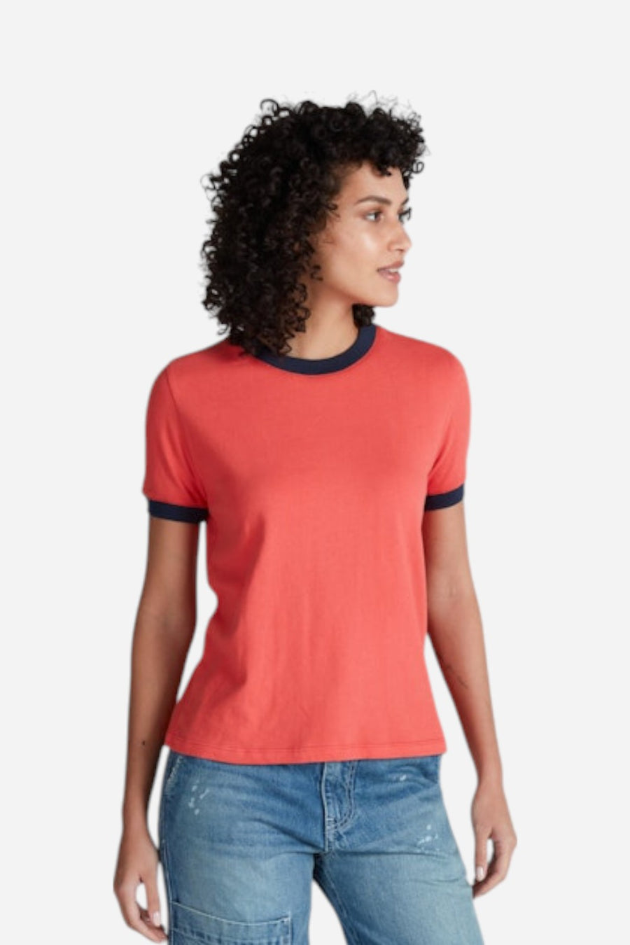 ASKK NY Classic Ringer Tee in Red/Navy