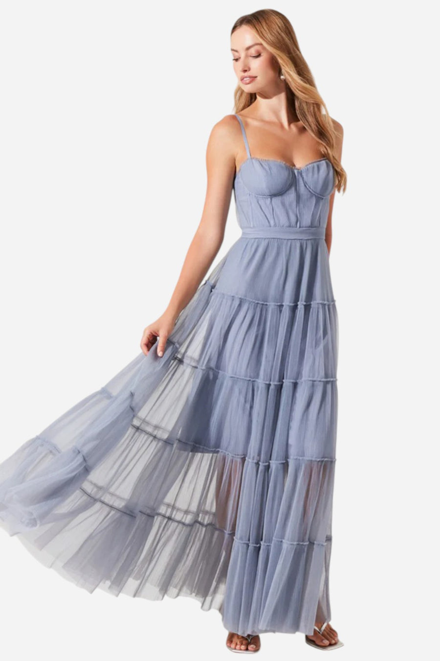 Astr the Label Mireya Dress in Dusty Blue