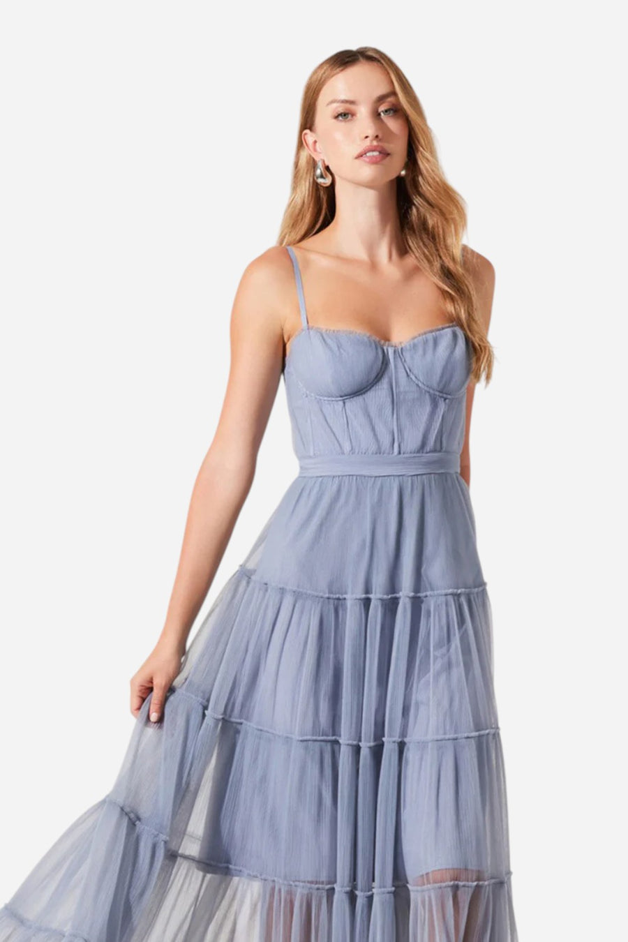 Astr the Label Mireya Dress in Dusty Blue