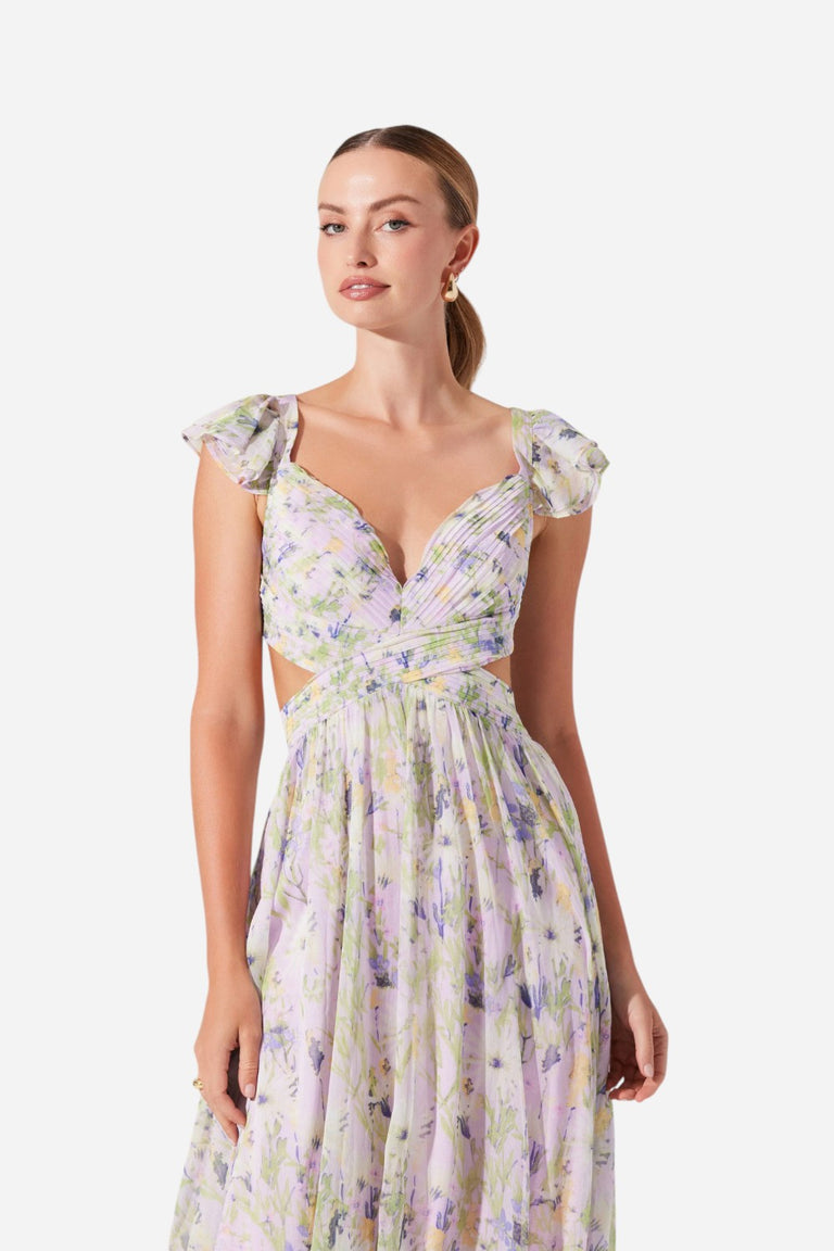 astr the label primrose floral strappy back maxi dress ASTR the Label | Primrose Floral Strappy Back Maxi Dress in Lavender Multi Flr