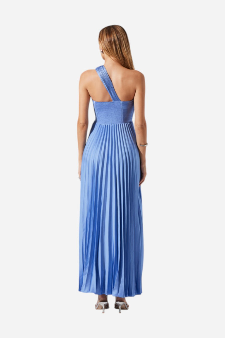 open lace back dress ASTR Rasya Pleated Maxi Dress in Periwinkle – CHROME