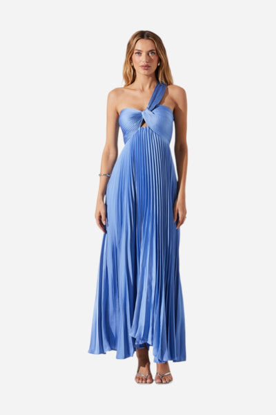 ASTR Rasya Pleated Maxi Dress in Periwinkle – CHROME