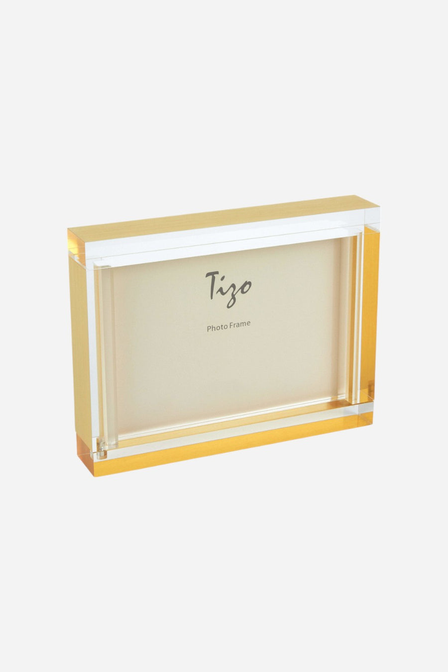 Tizo Acrylic Lucite Block Frame in Gold - 5 x 7