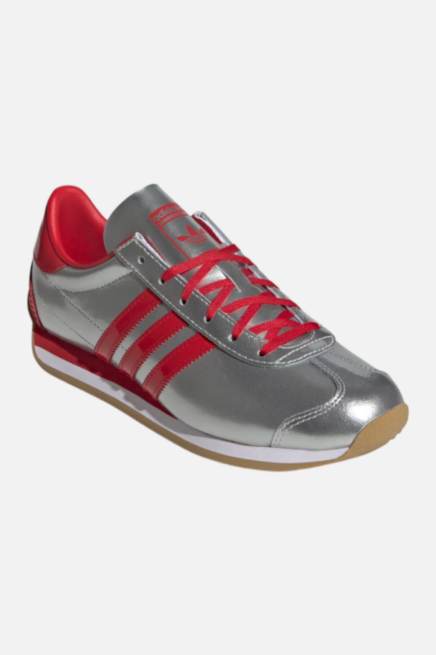 Adidas Women's Country Og in Silver Metallic & Better Scarlet