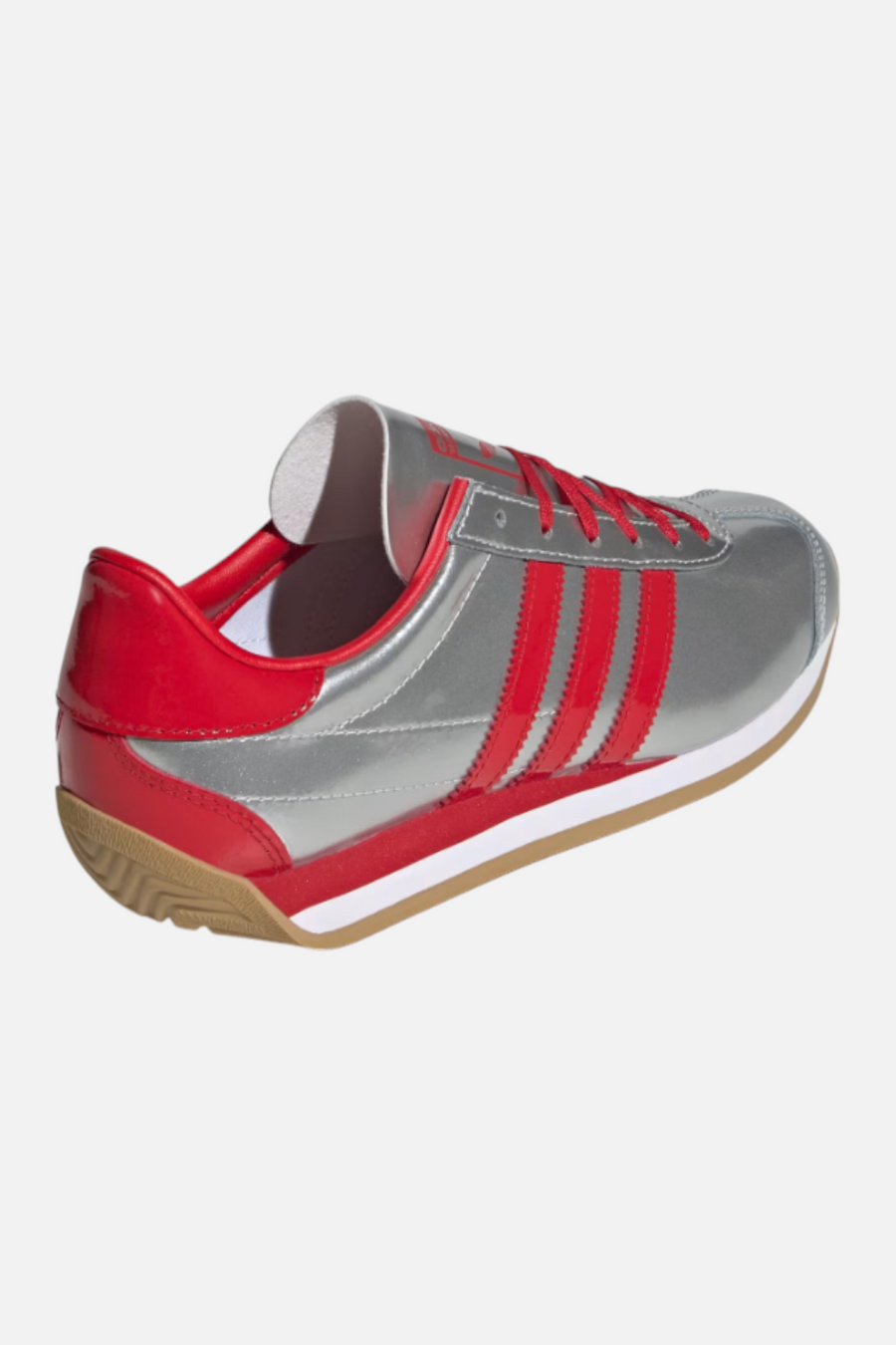 Adidas Women's Country Og in Silver Metallic & Better Scarlet