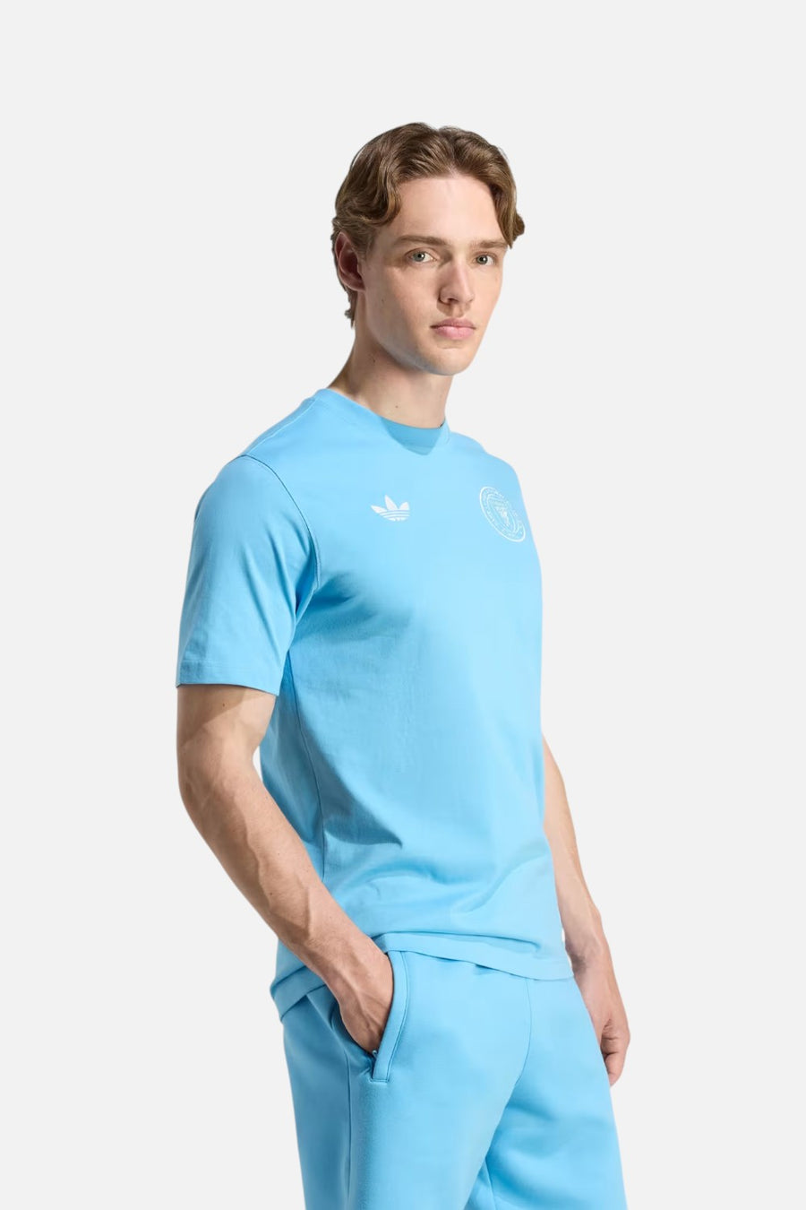 Adidas Inter Miami CF Originals Travel Tee in Semi Blue Burst
