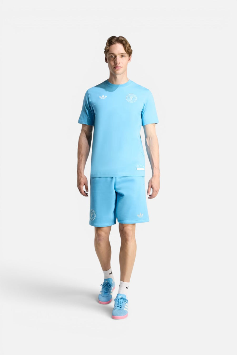 Adidas Inter Miami CF Originals Travel Tee in Semi Blue Burst