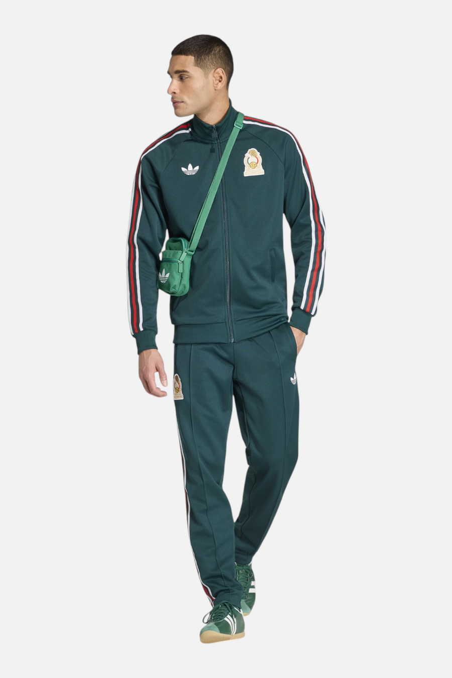 Adidas Men's Originals Mexico Track Jacket styled with matching track pants — full body