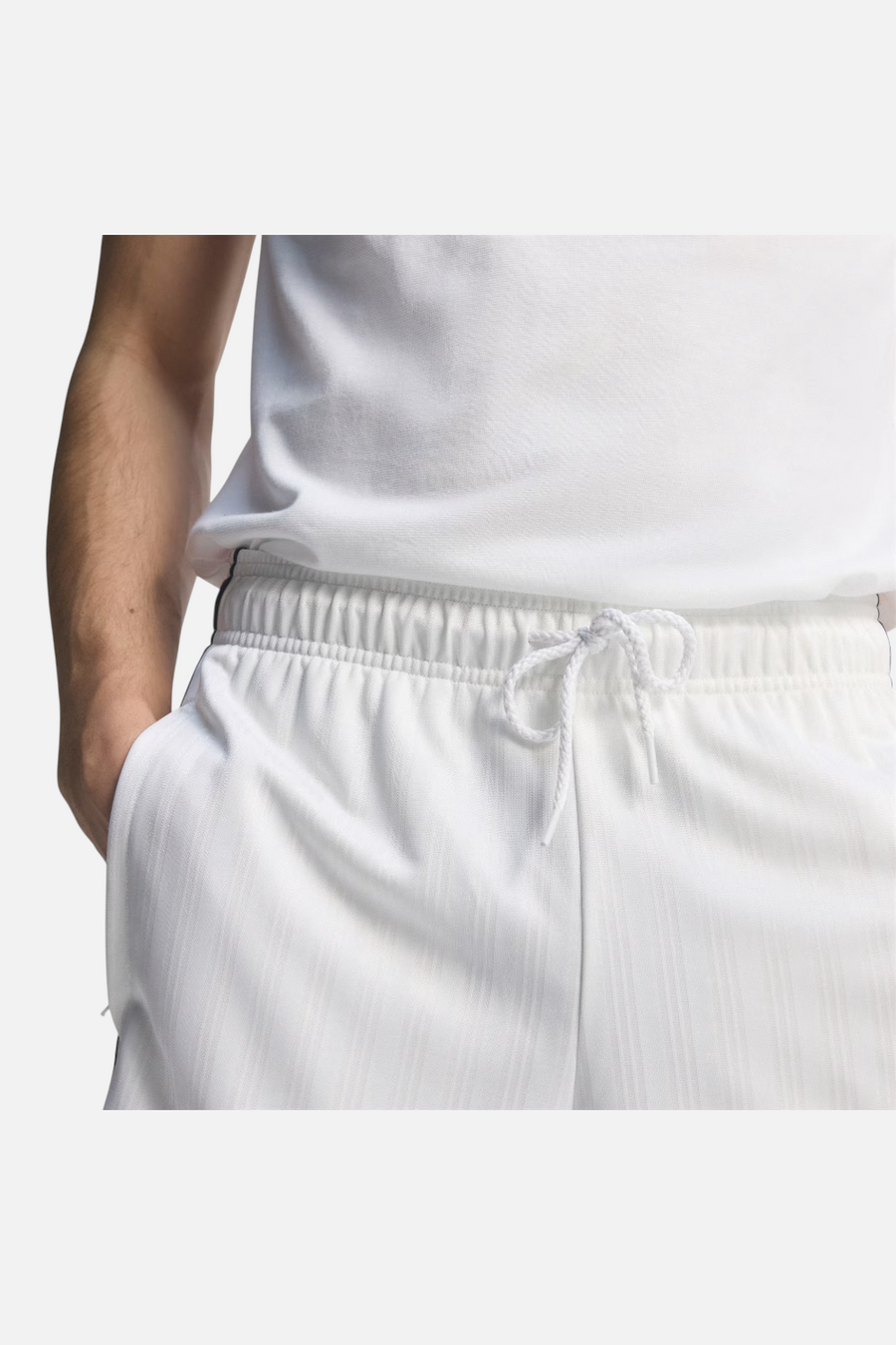 Waistband, drawcord and pocket detail on Adidas Mexico Originals Shorts in White