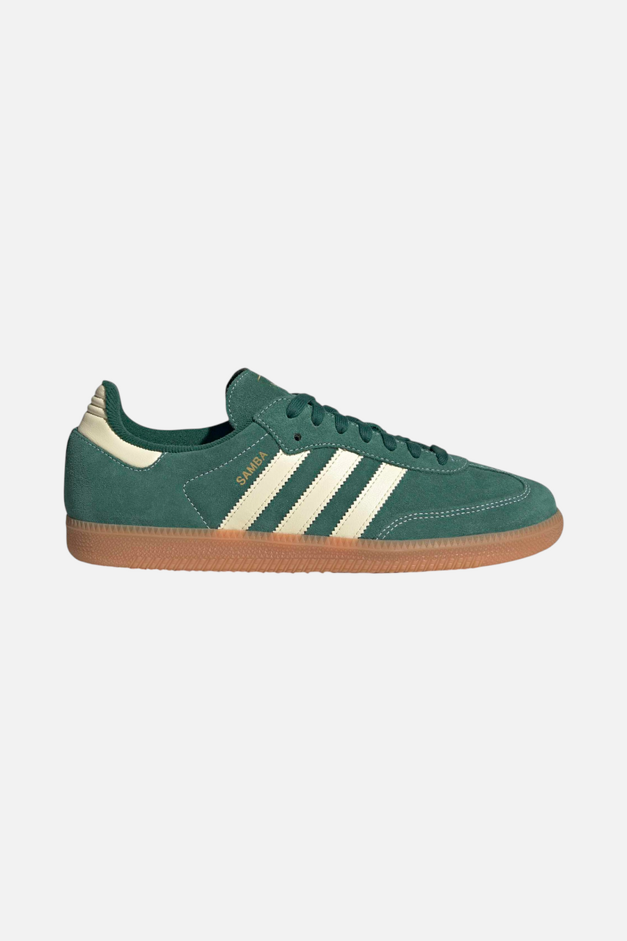 Adidas Men's Samba OG Sneaker in Collegiate Green / Warm Vanilla / Gum