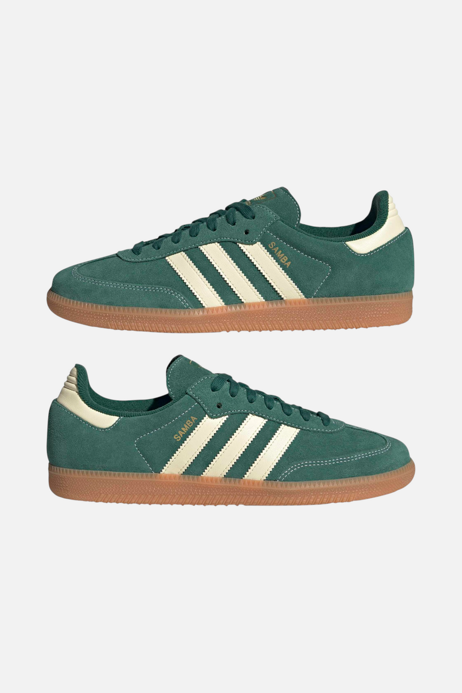 Adidas Men's Samba OG Sneaker in Collegiate Green / Warm Vanilla / Gum