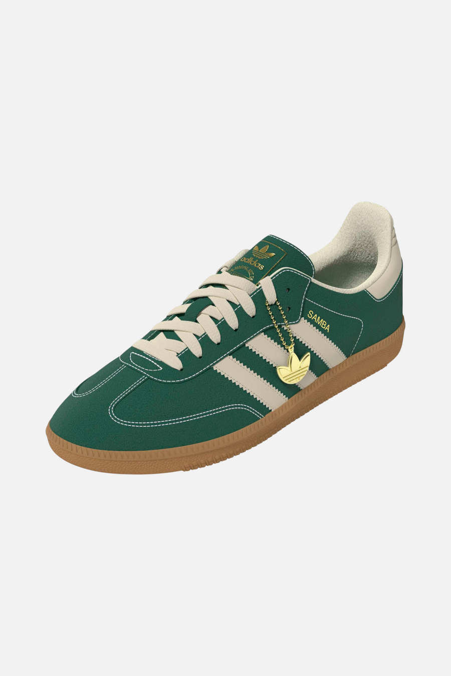 Adidas Men's Samba OG Sneaker in Collegiate Green / Warm Vanilla / Gum