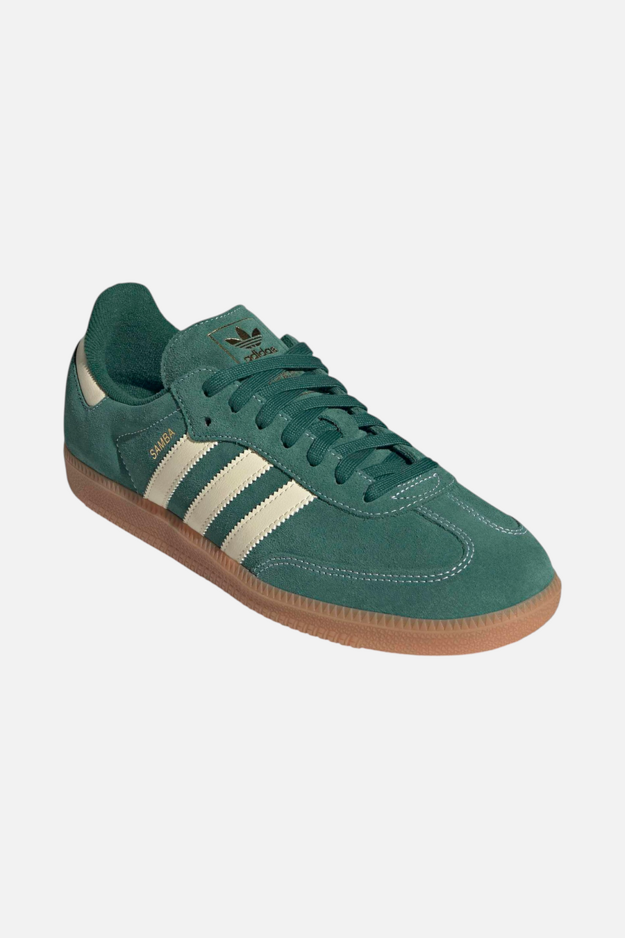 Adidas Men's Samba OG Sneaker in Collegiate Green / Warm Vanilla / Gum