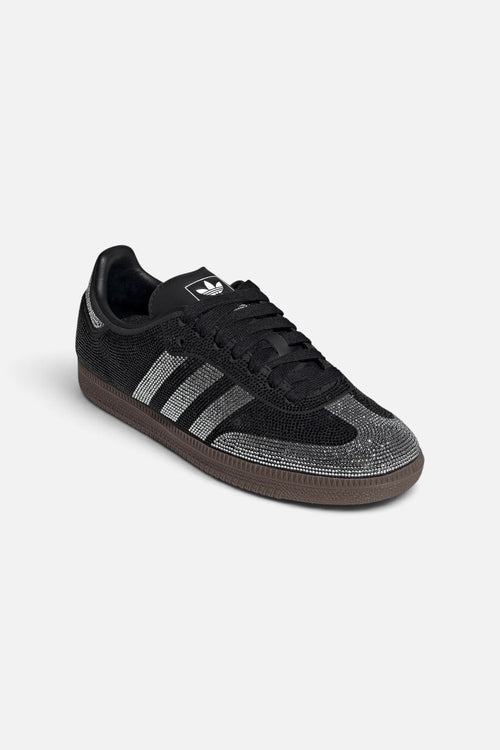 Adidas Women's Samba OG Crystal Embellished Sneaker in Core Black & Core White