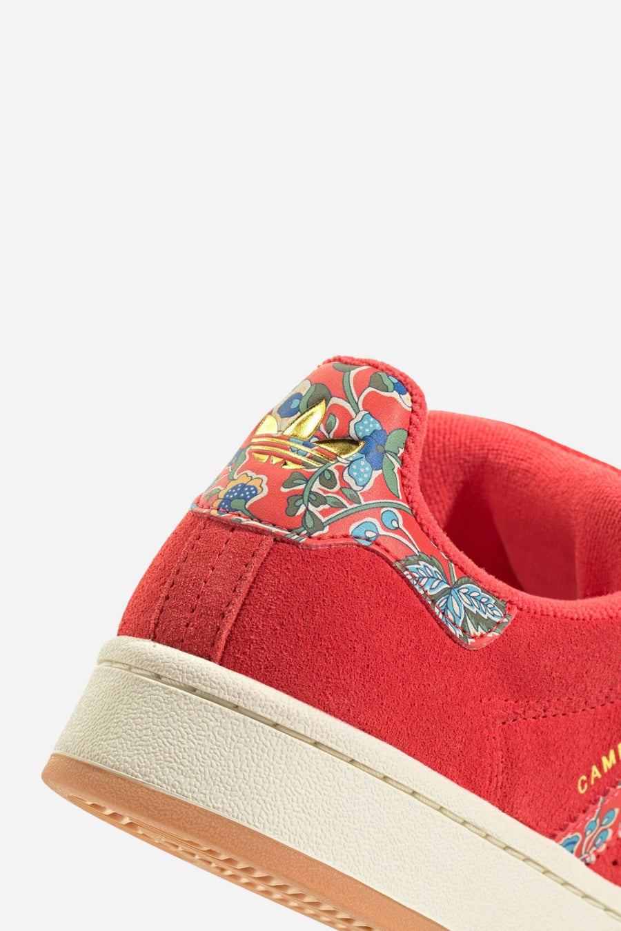 Adidas Campus 00s X Liberty London Shoes in Semi Lucid Red / Cream White / Gold Metallic