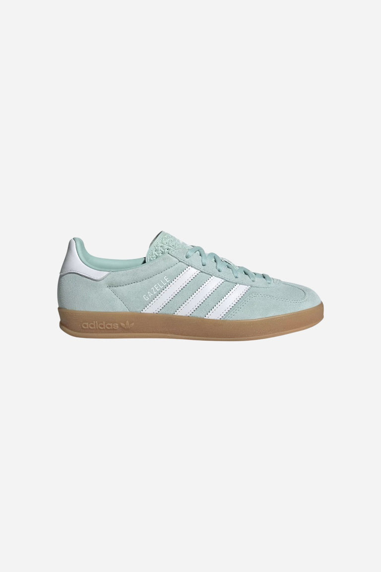 adidas gazelle silver green womens Adidas Gazelle Indoor Shoes in Ash Green / Cloud White / Gum – CHROME