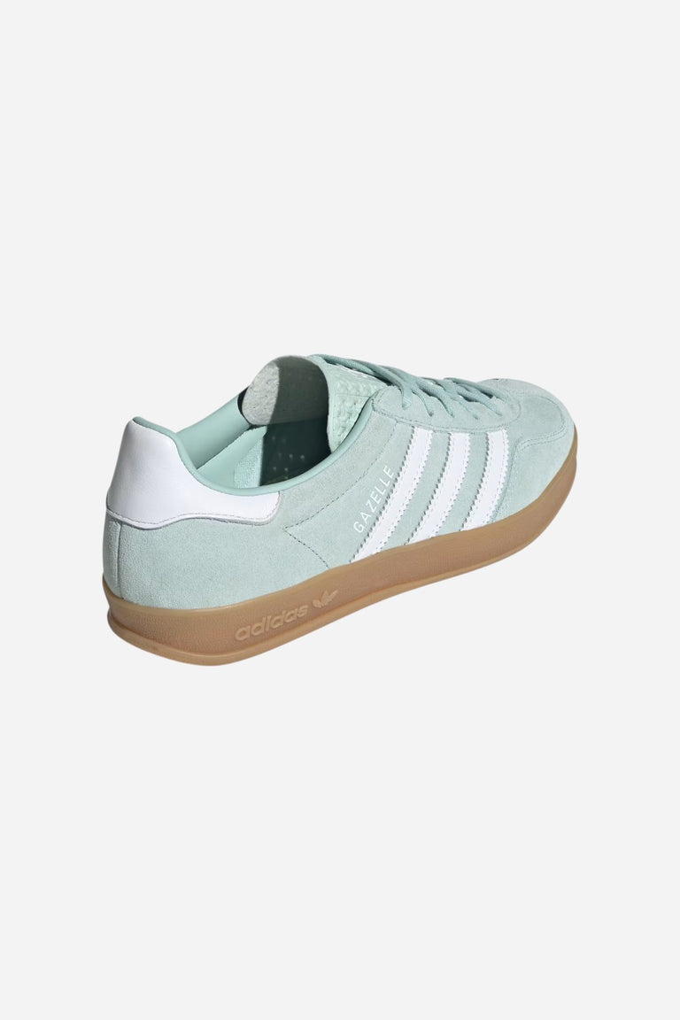 adidas gazelle silver green womens Adidas Gazelle Indoor Shoes in Ash Green / Cloud White / Gum – CHROME