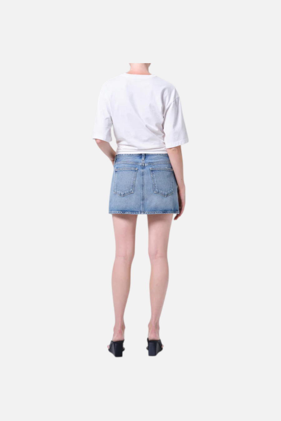 Agolde Keira Denim Mini Skirt in Broadcast