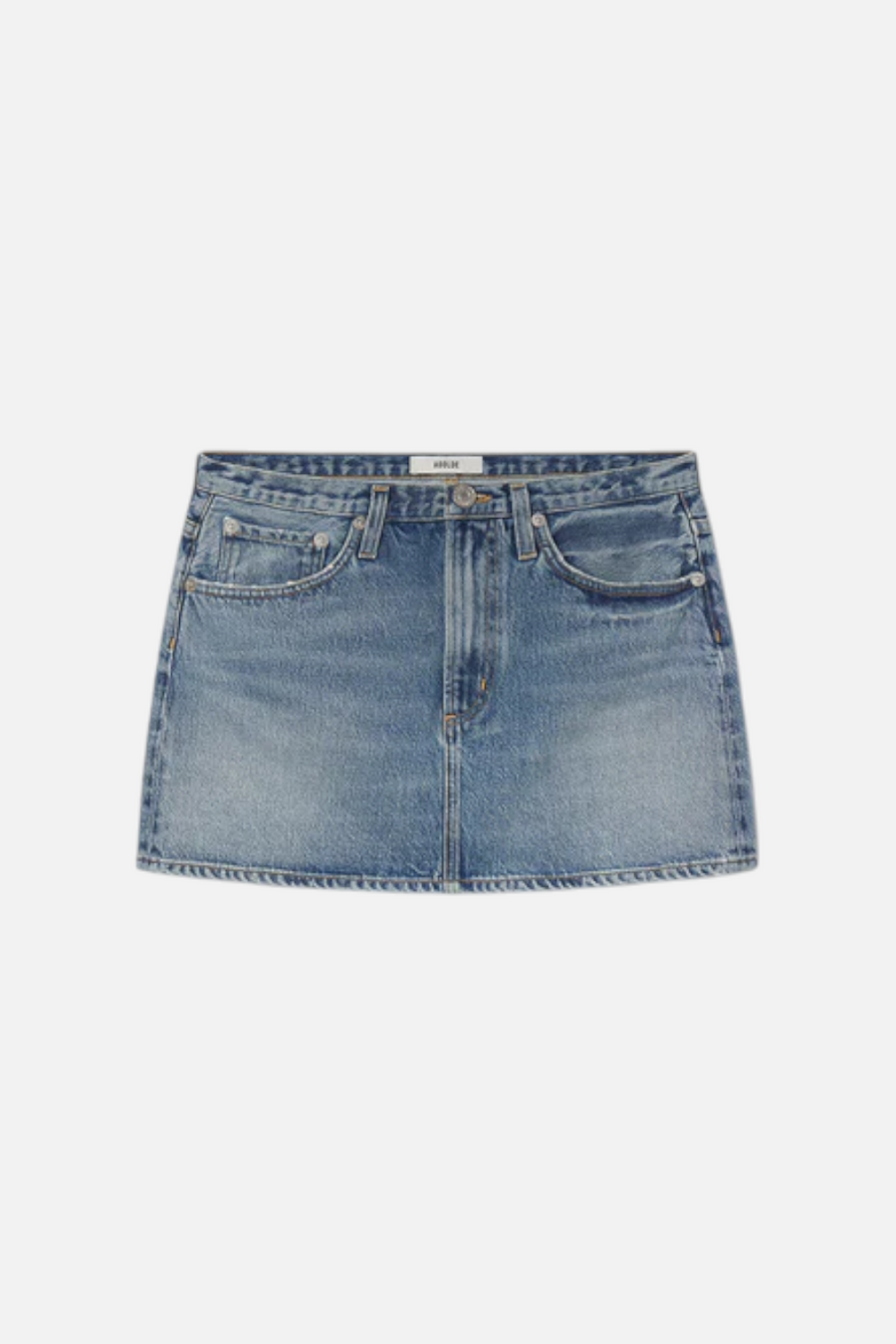 Agolde Keira Denim Mini Skirt in Broadcast
