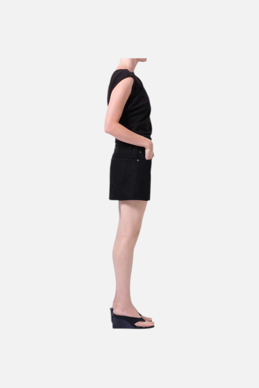 Agolde Keira Denim Mini Skirt in Curb