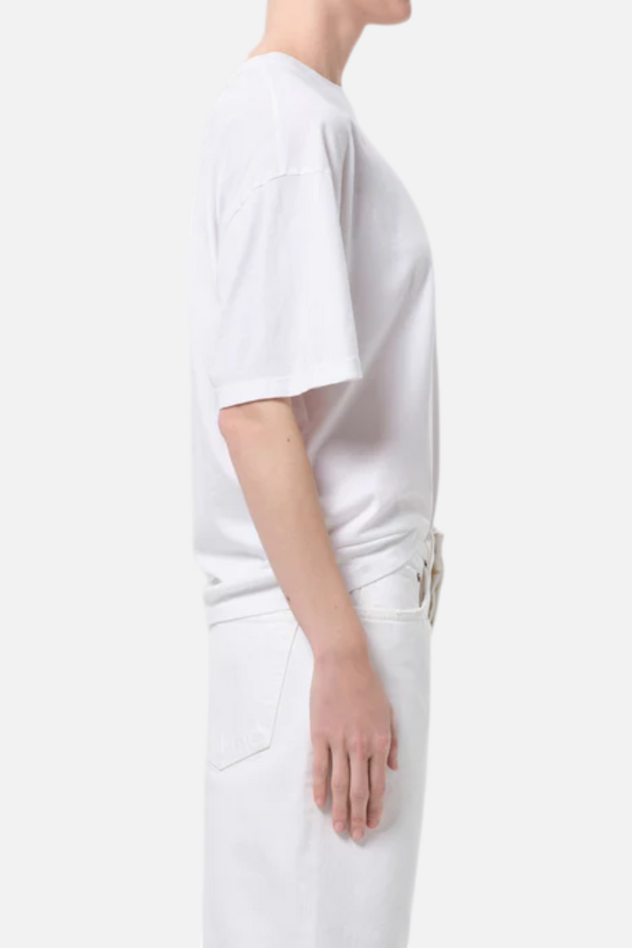 Agolde Roma One-Shoulder T-Shirt in White