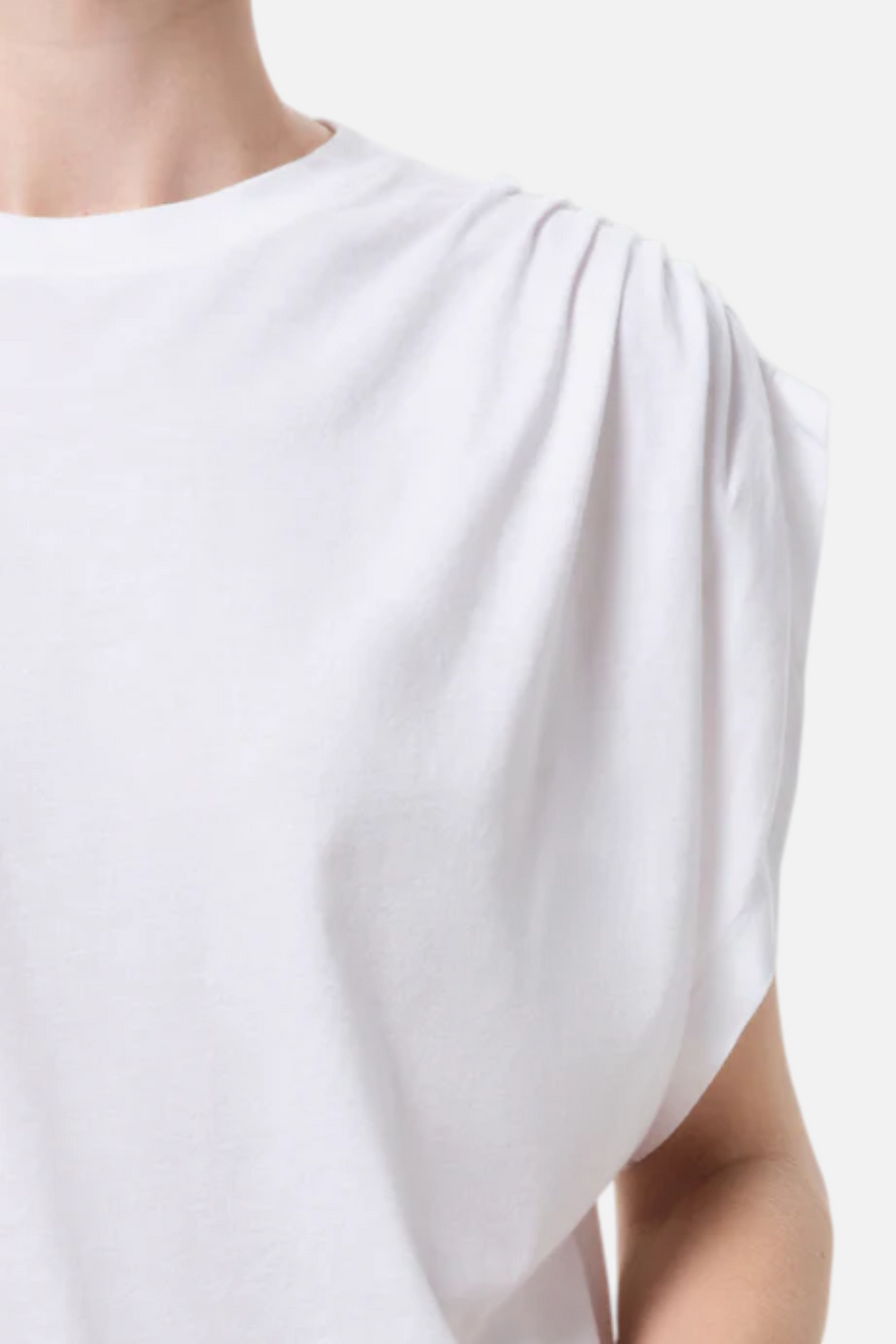 Agolde Roma One-Shoulder T-Shirt in White