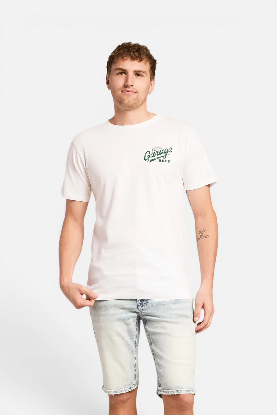 American Needle Garage Beer Mower Tee in White and Lawn